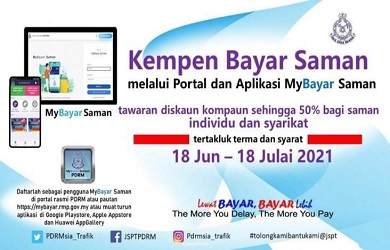 Cara Bayar Diskaun Saman Trafik PDRM MyBayar | 80% Sempena 100 Hari ...